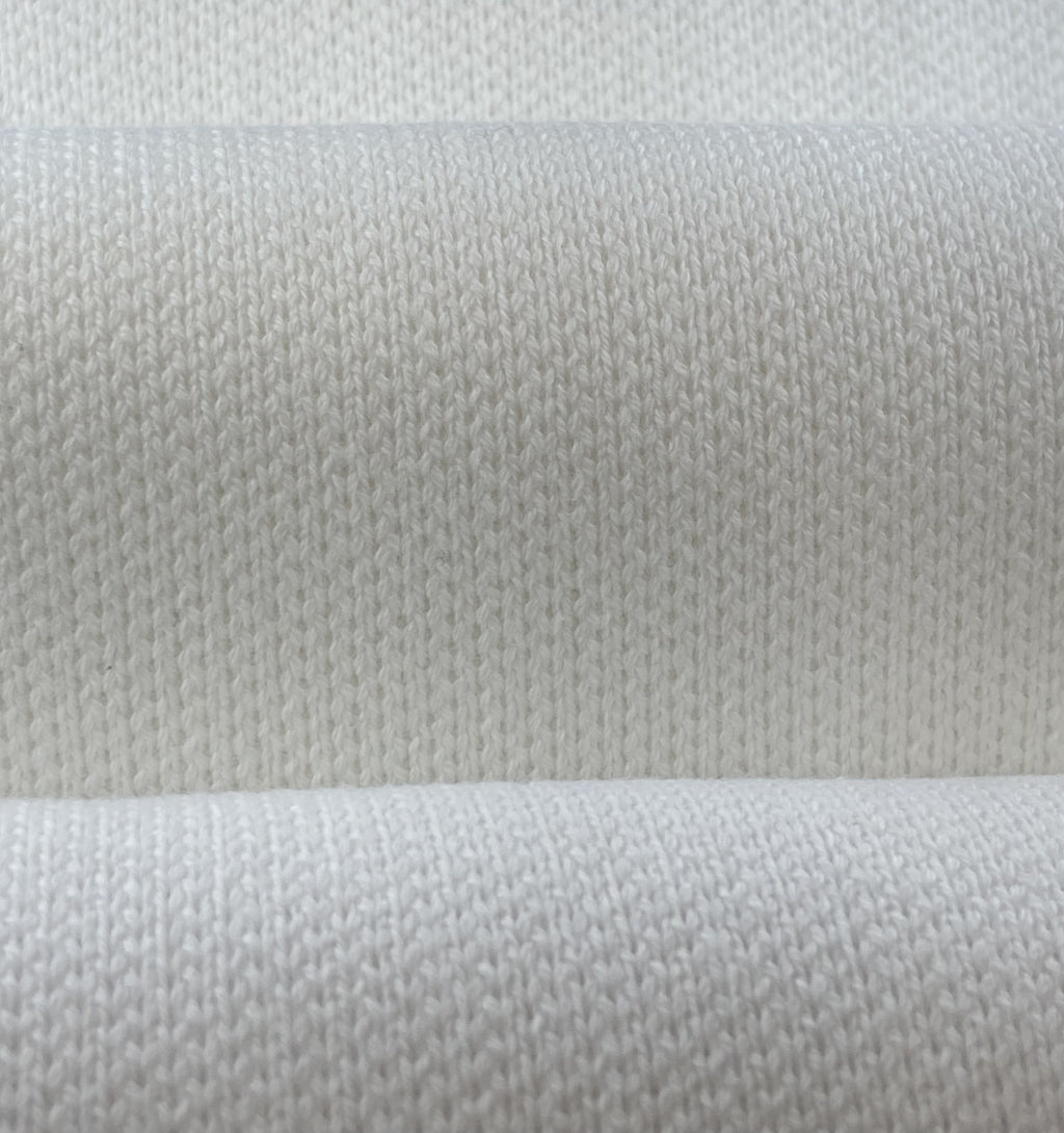 Close-up of white BCI Cotton Jacquard  texture