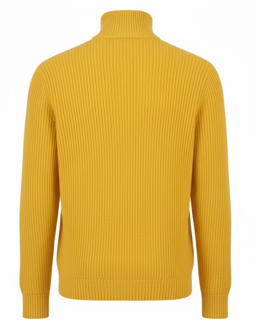 Cashmere Quarter-Zip Pullover - Lemon Yellow