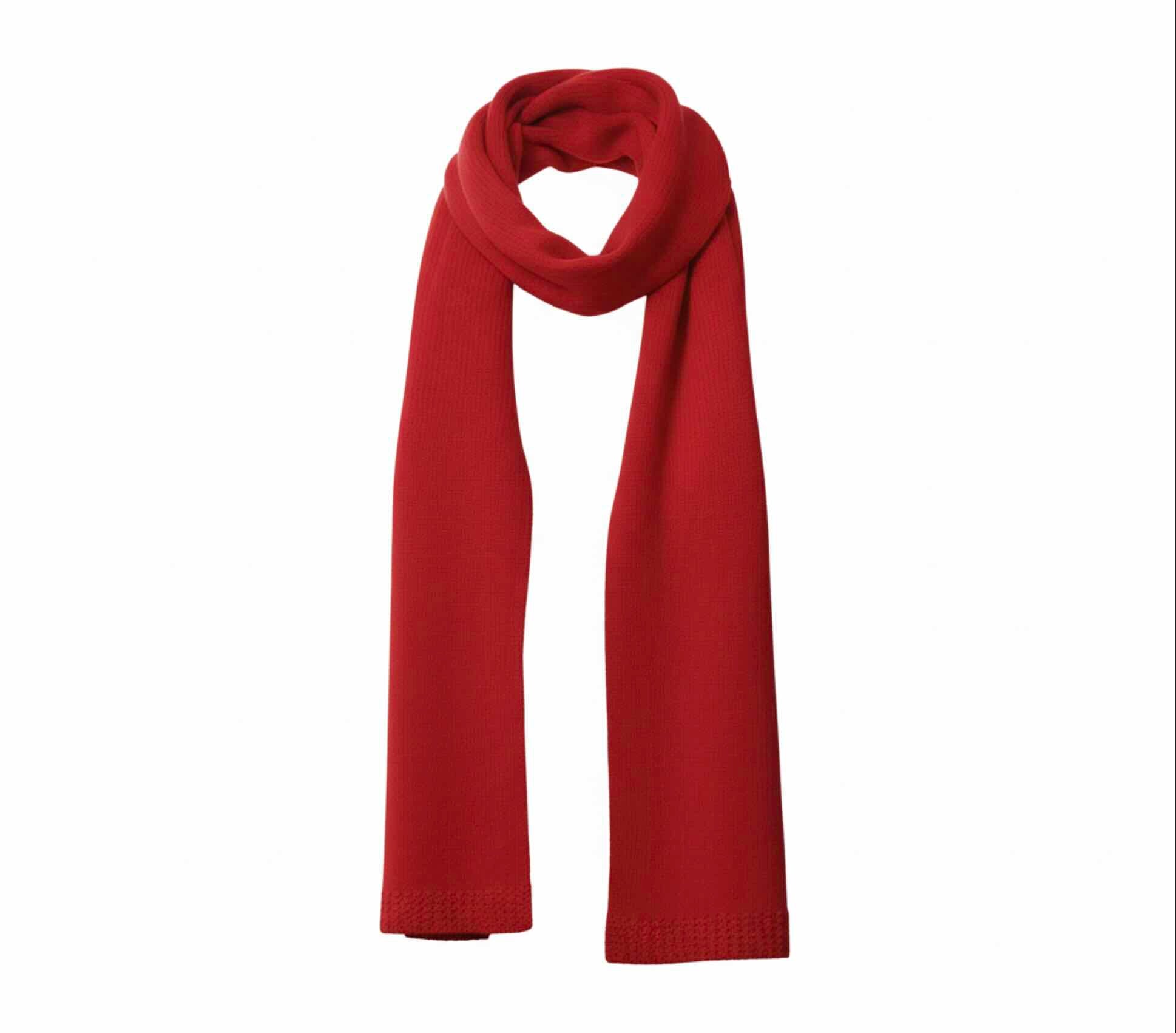 Red Good Cashmere scarf on a white background