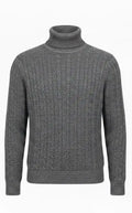Gray turtleneck sweater on a white background