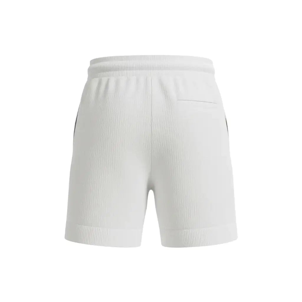 White Jacquard knit shorts on a white background