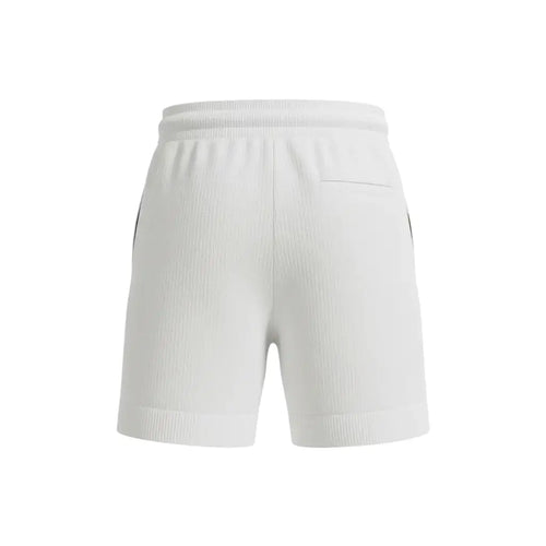 White Jacquard knit shorts on a white background