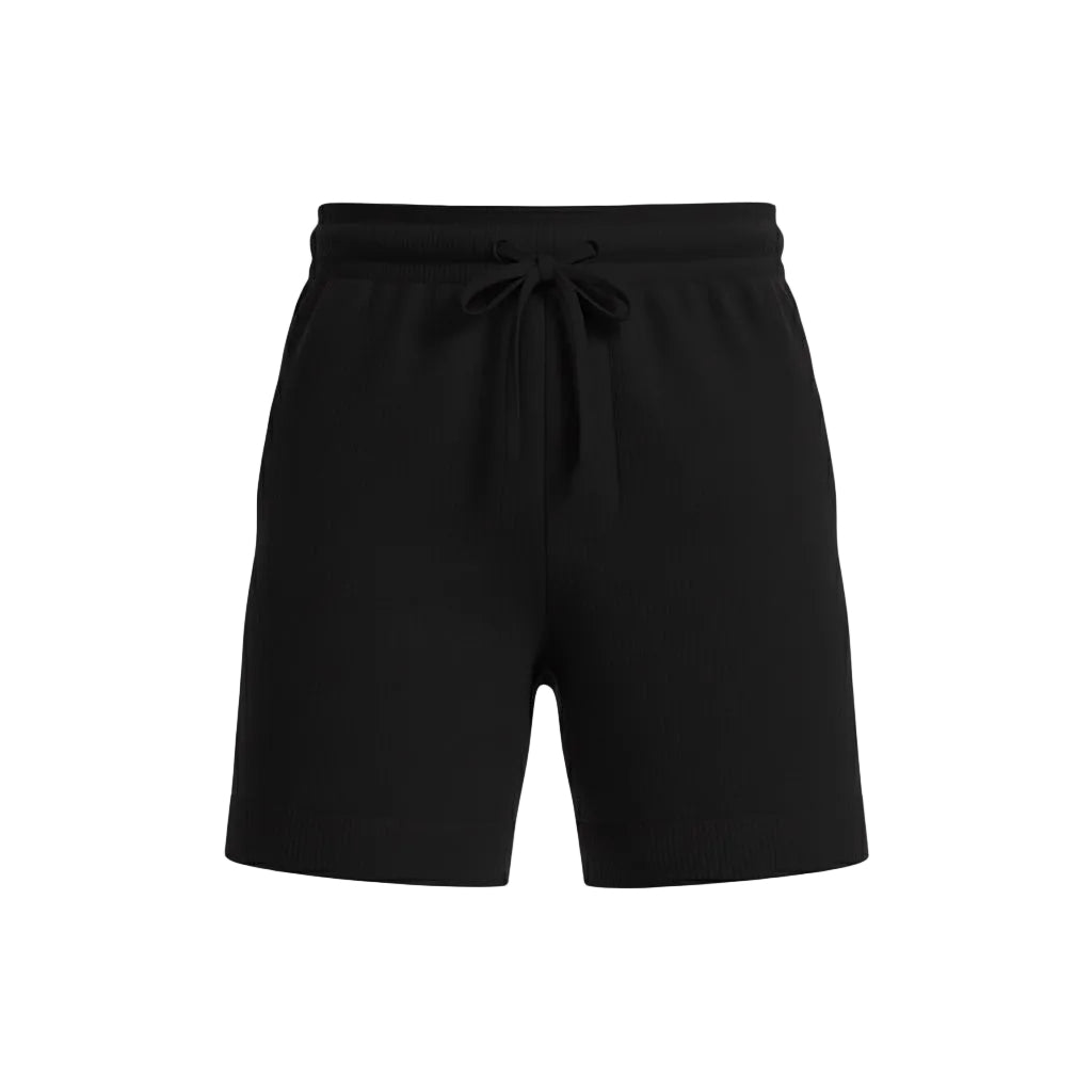 Jacquard Cotton Knit Shorts — Black
