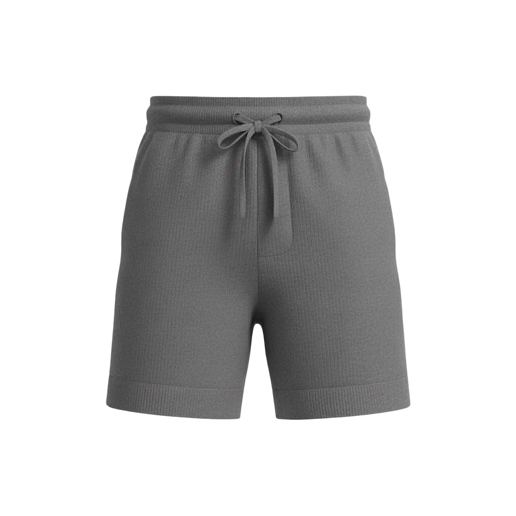 Jacquard Cotton Knit Shorts — Gray