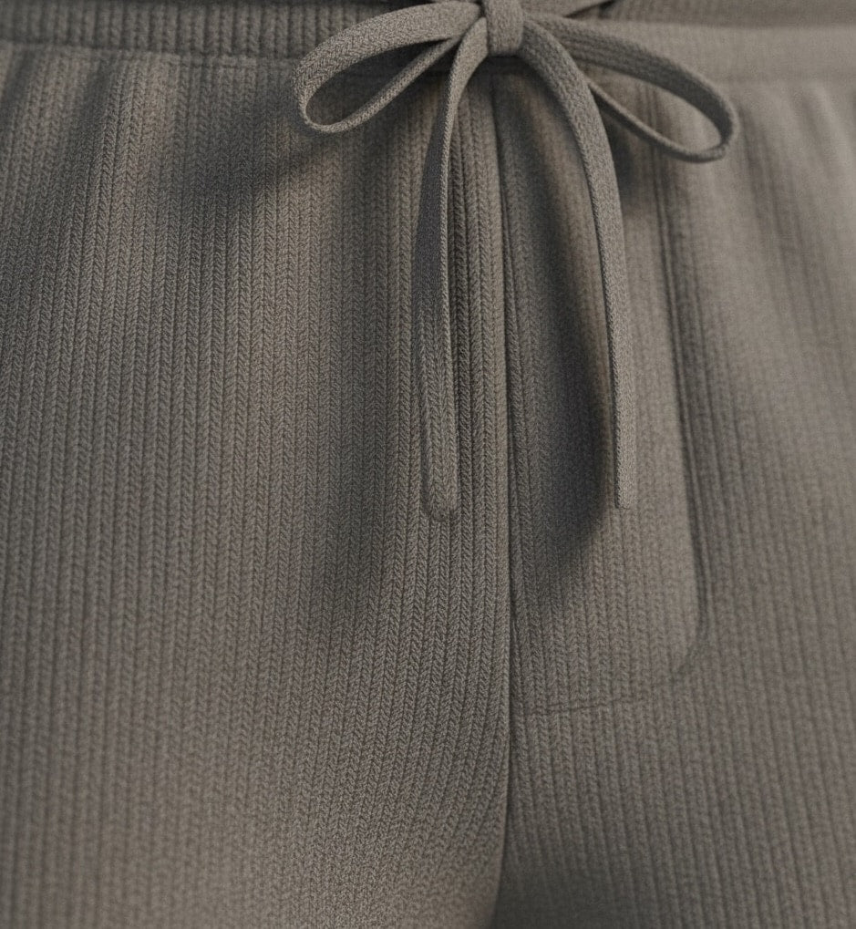 Jacquard Cotton Knit Shorts - Gray