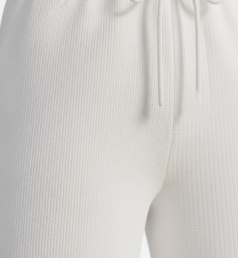 Jacquard Cotton Knit Shorts - White