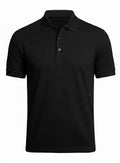 Black BCI Cotton polo shirt on a white background