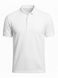 White pure BCI Cotton polo shirt on a white background