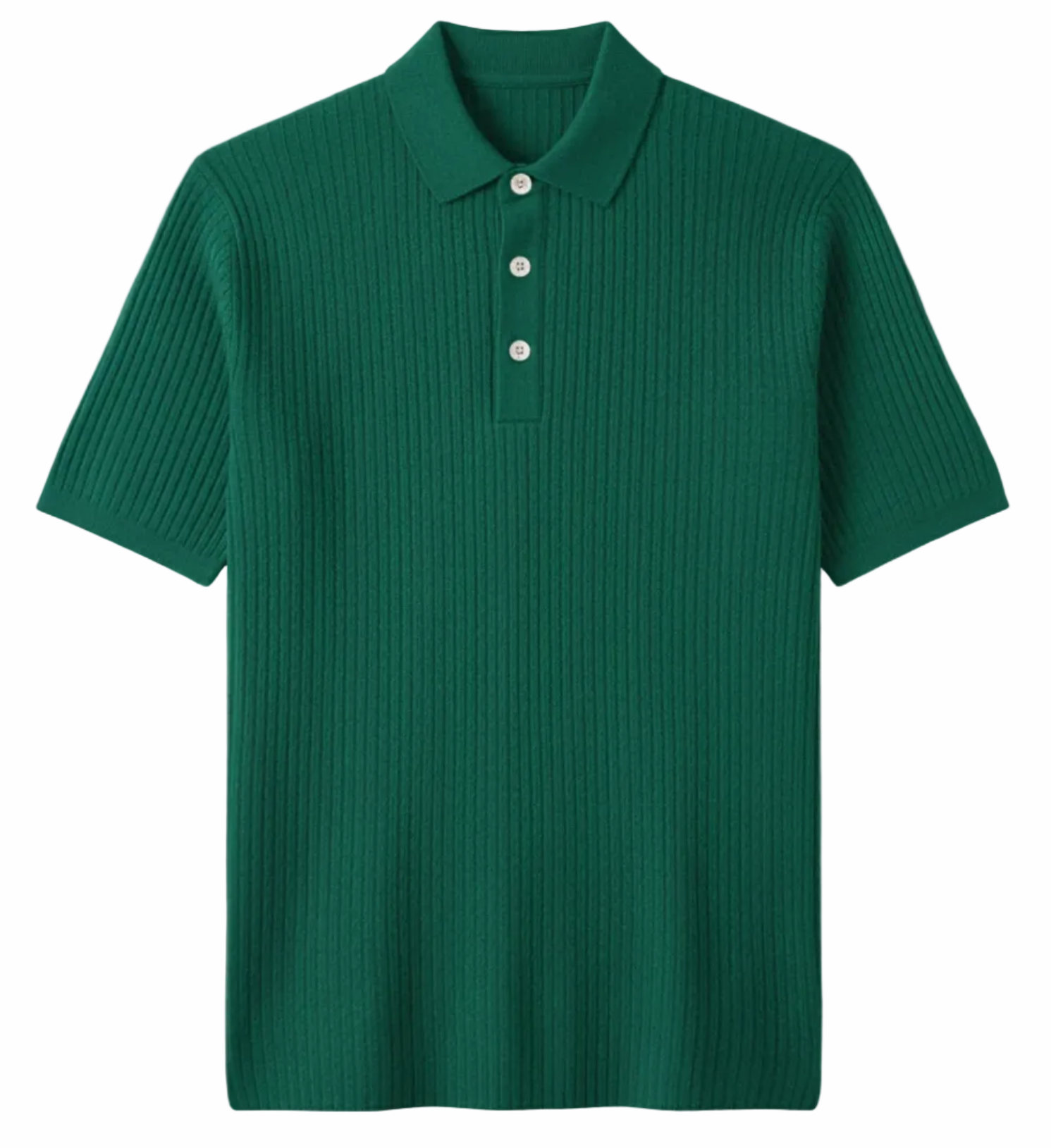 Jacquard Cotton Short Sleeve Polo — Green