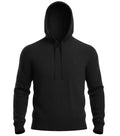 Black cashmere hoodie on a white background