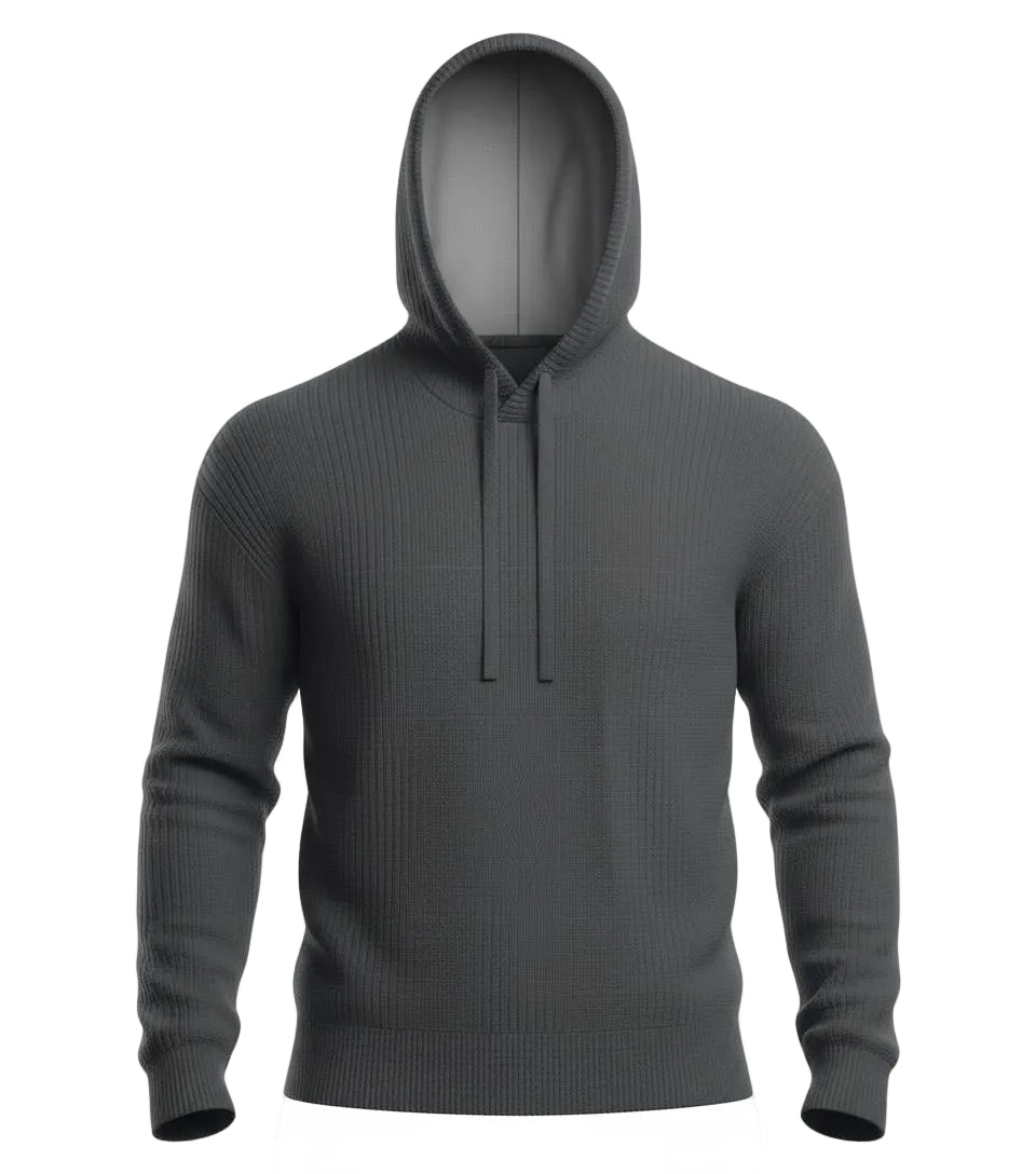 Gray  cashmere hoodie on a white background