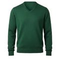 Mens extrafine Merino Wool V Neck Pullover Green