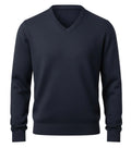 Navy blue RWS Merino Wool on a white background