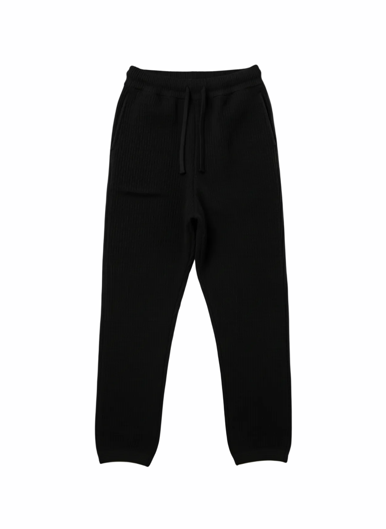 Jacquard Cotton Track Pants — Black