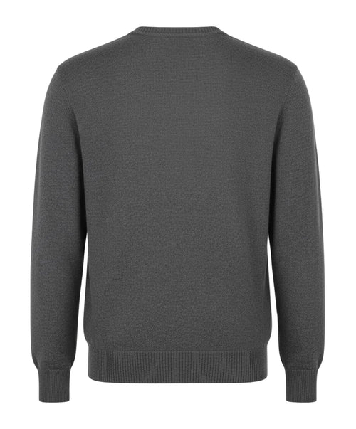 Merino Wool V-Neck Pullover — Gray