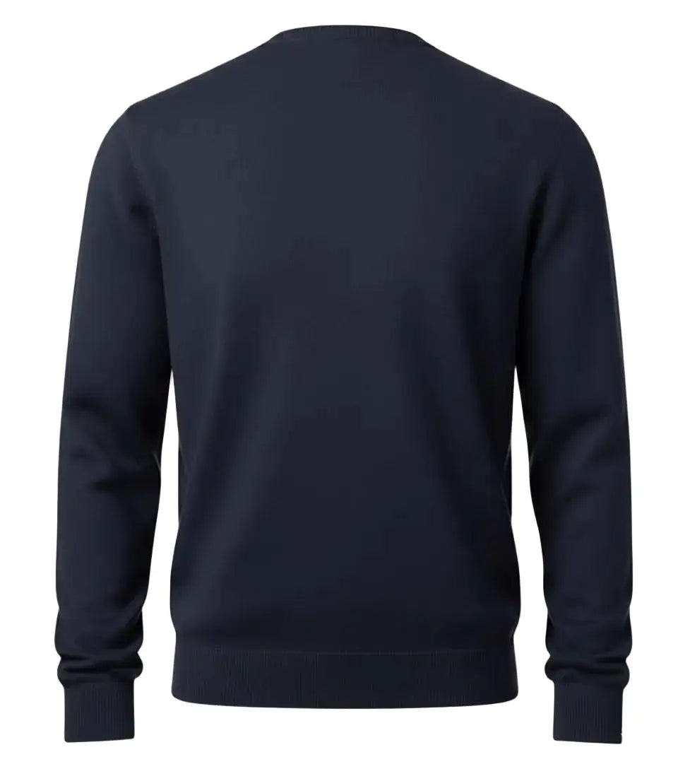 Navy blue RWS Merino Wool on a white background