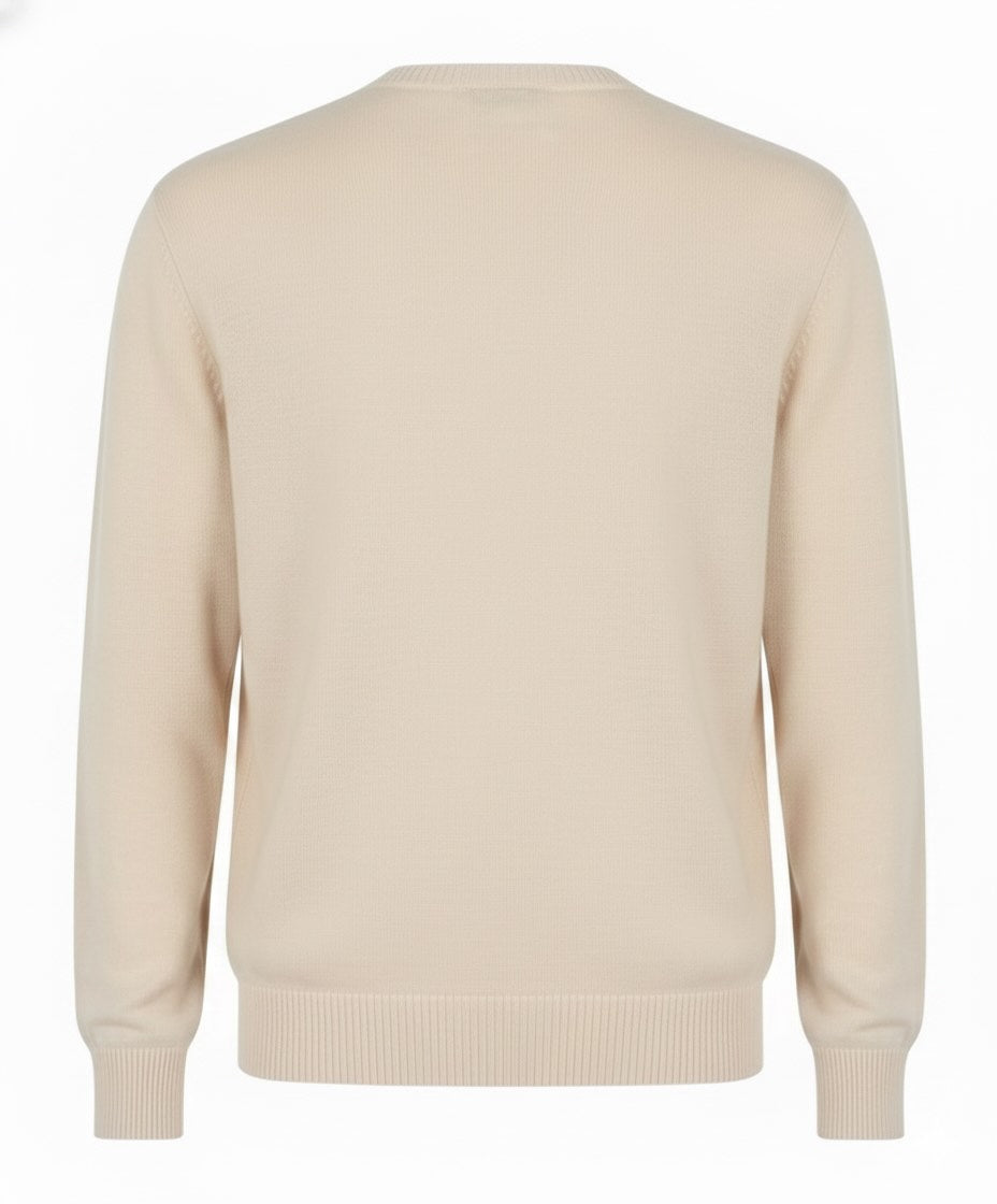 Merino Wool V-Neck Pullover - Buttermilk