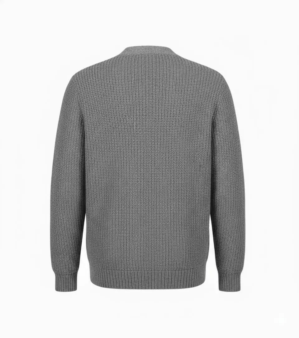 Gray RWS Extrafine Merino Wool sweater on a white background