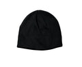 Black Organic Cotton beanie hat on a white background