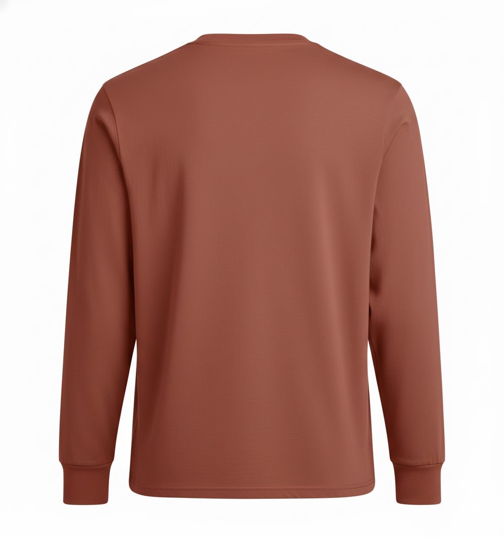 Red long-sleeve shirt on a white background