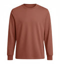 Organic Cotton Red long-sleeve shirt front on a white background