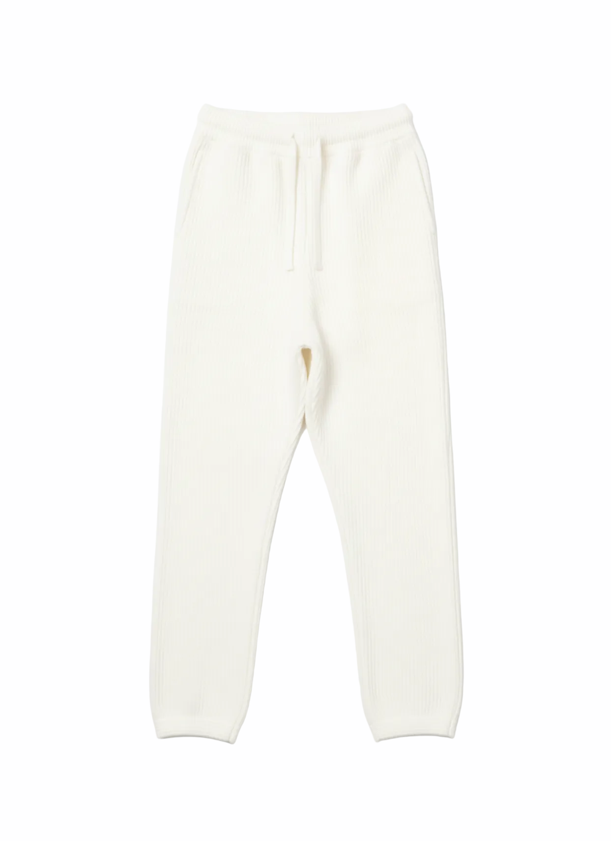 Jacquard Cotton Track Pants — White