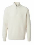 Cashmere Quarter-Zip Pullover - Pure White