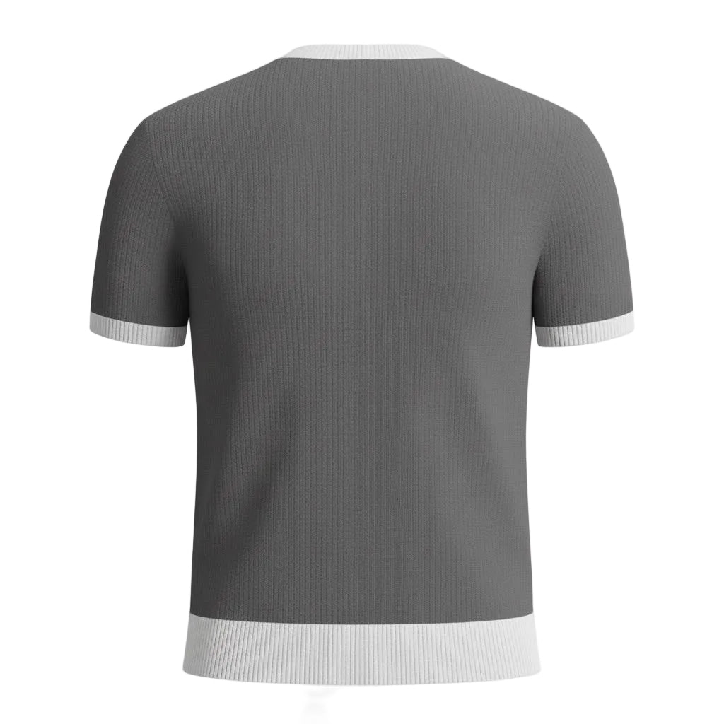 The Jacquard V-Neck Tee — Gray
