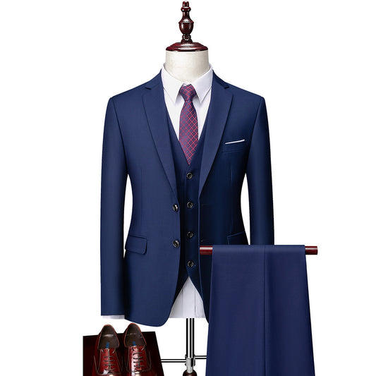 Formal Slim Fit Suit Jacket+Pants+Vest