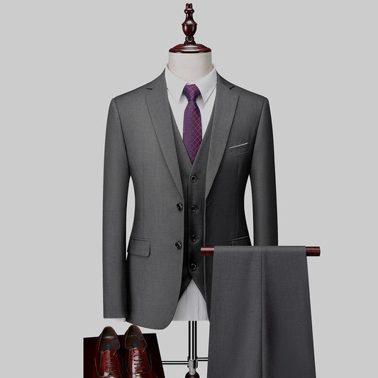 Formal Slim Fit Suit Jacket+Pants+Vest