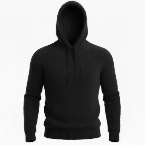 Cashmere Hoodie Black - Front No Hotspot