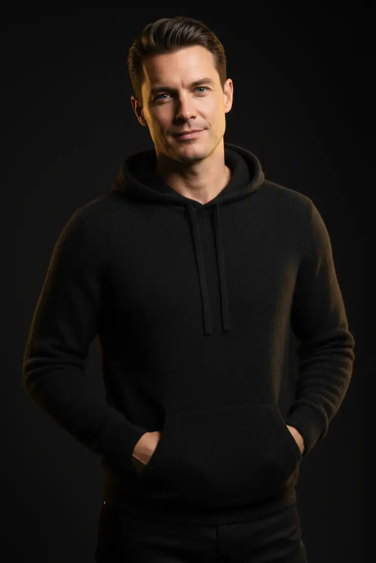 Cashmere Hoodie Black - Lifestyle