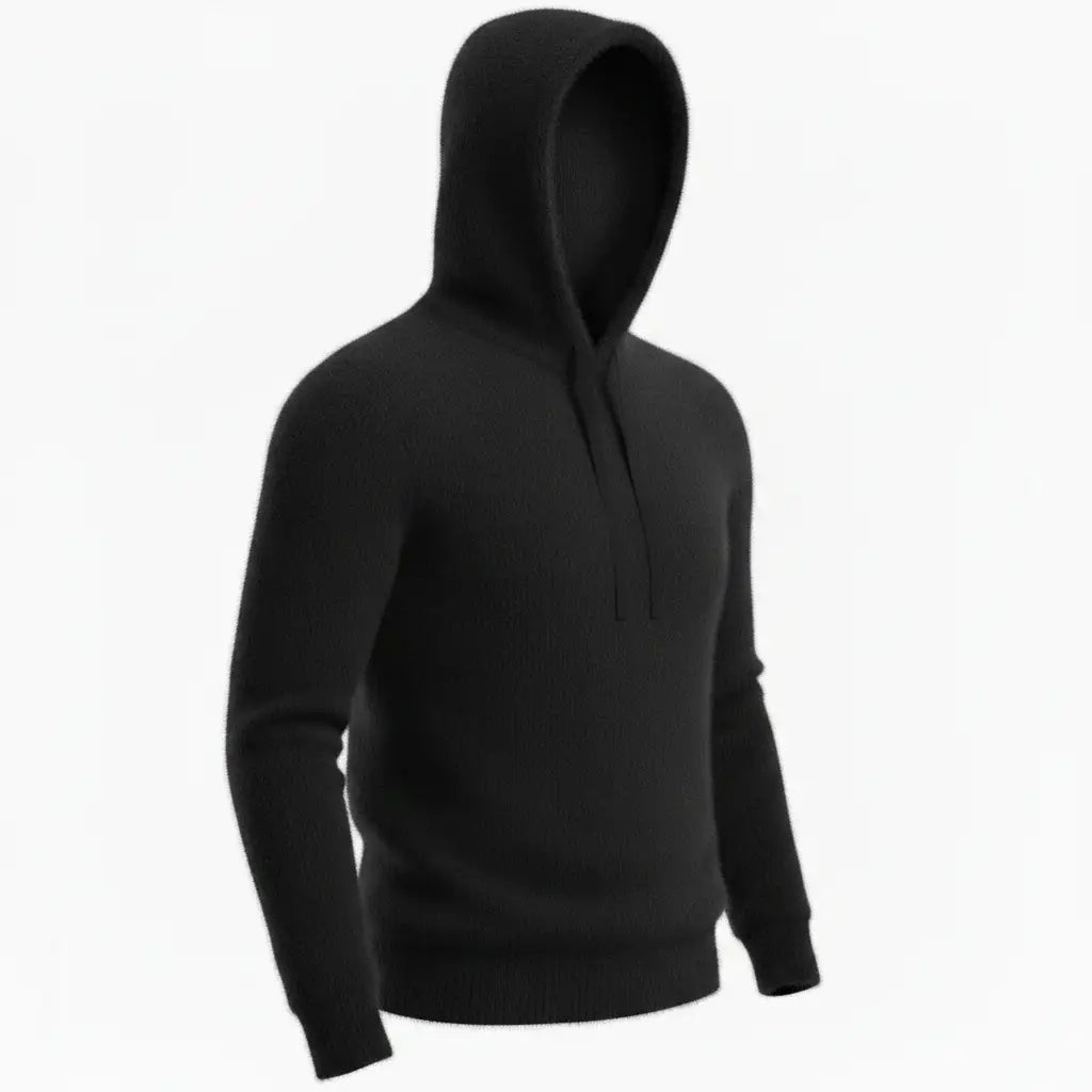 Cashmere Hoodie Black - Side