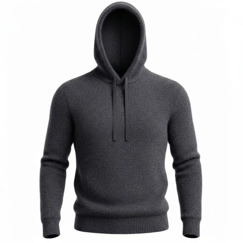 Cashmere Hoodie matched to the Worsted Gray swatch