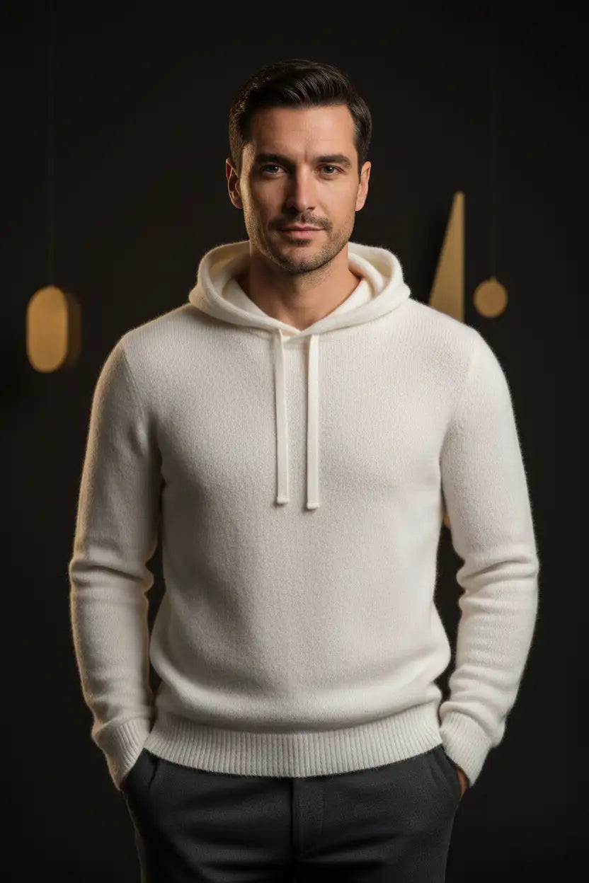 Cashmere Hoodie White - Lifestyle