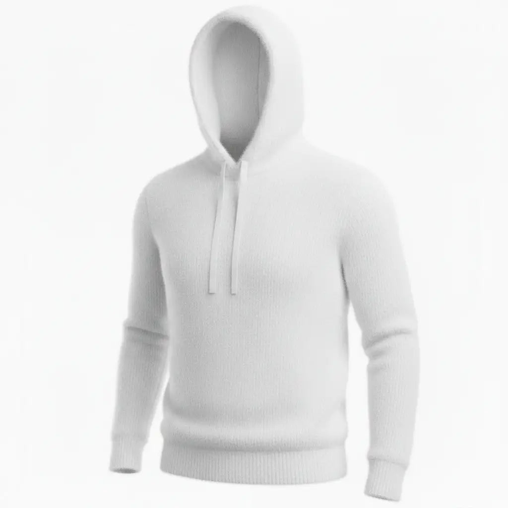 Cashmere Hoodie White - Side