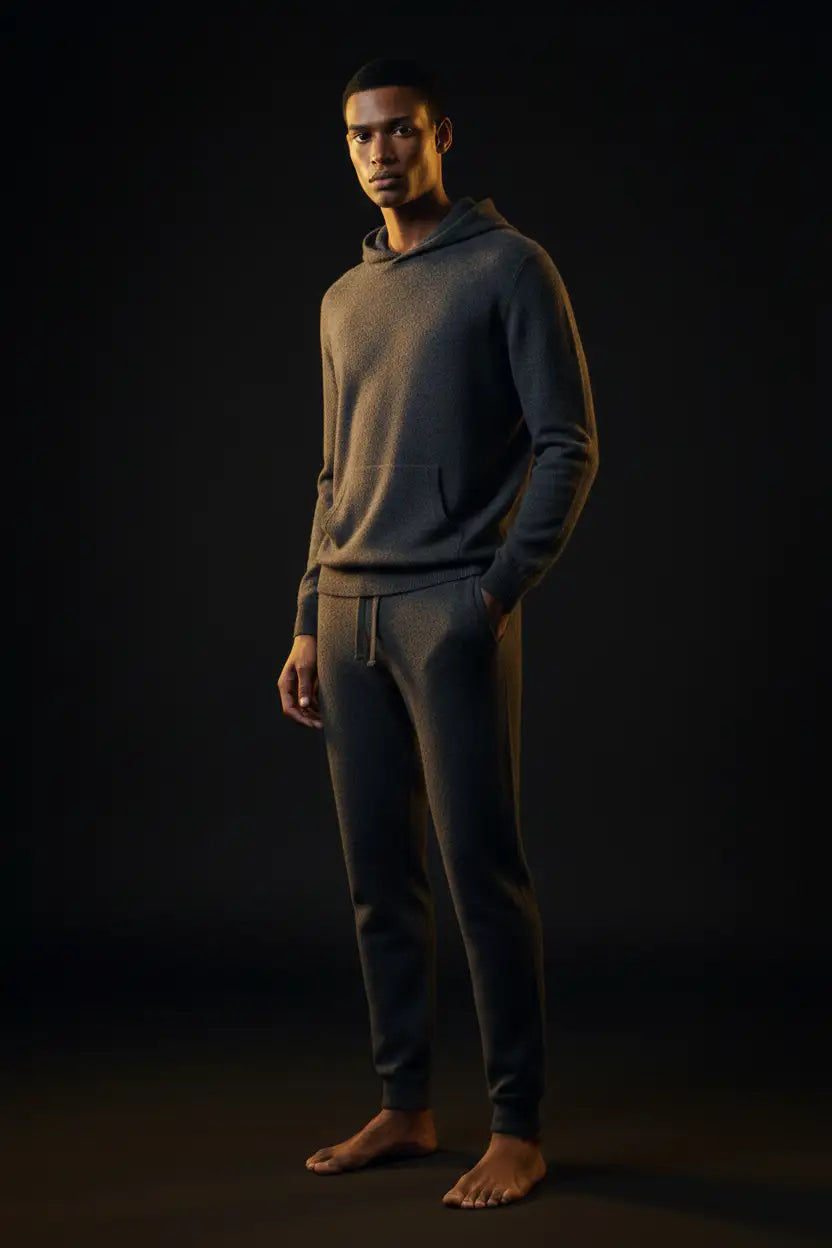 Cashmere Joggers Dark Gray - Editorial on Kabwe