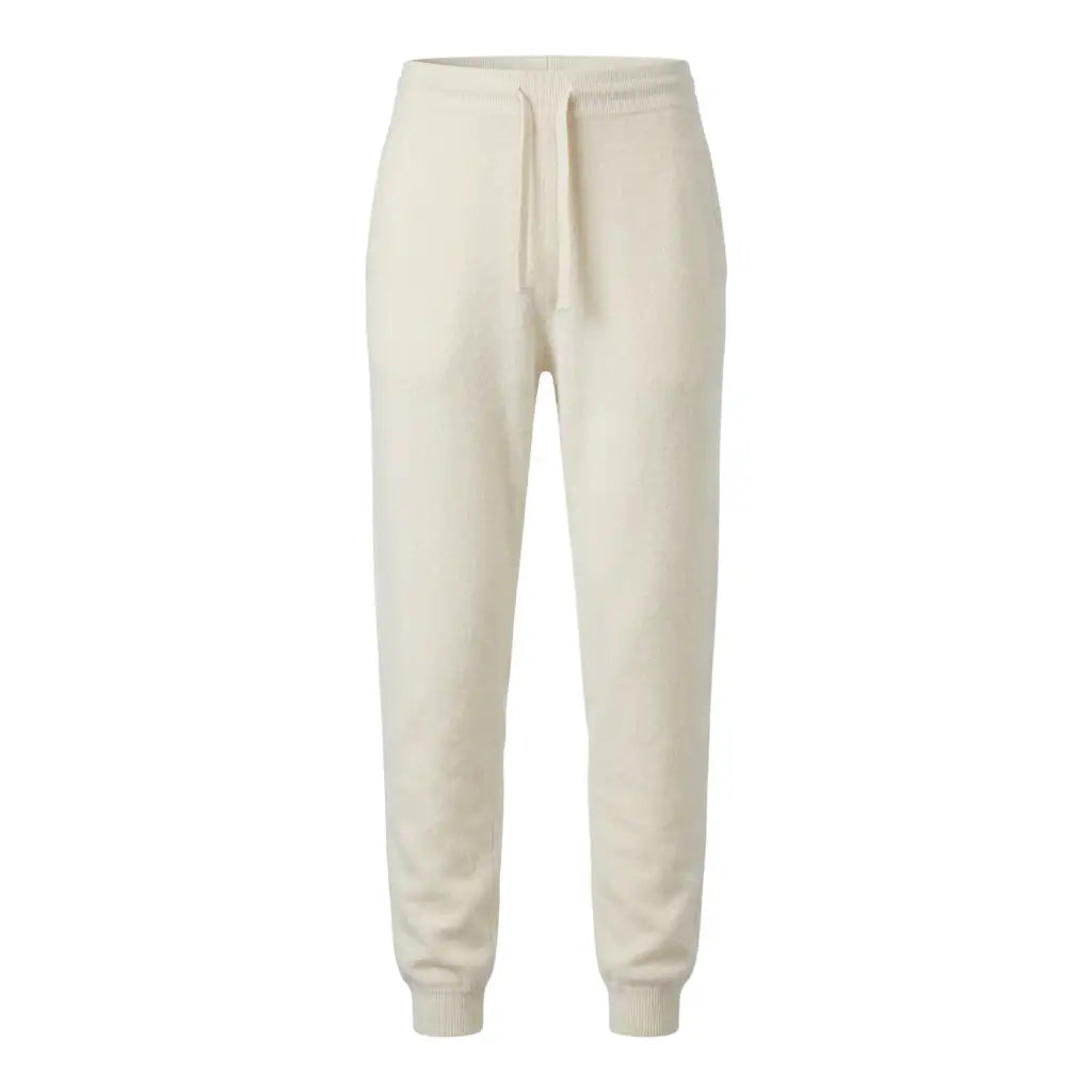 Cashmere joggers directly from the front