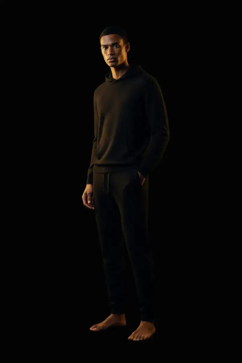 Cashmere Joggers Jet Black - Editorial