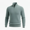Cashmere Quarter-Zip — Aqua Wash, Straight-On Front
