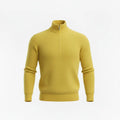Cashmere Quarter-Zip Pullover — Lemon Yellow Front Hero