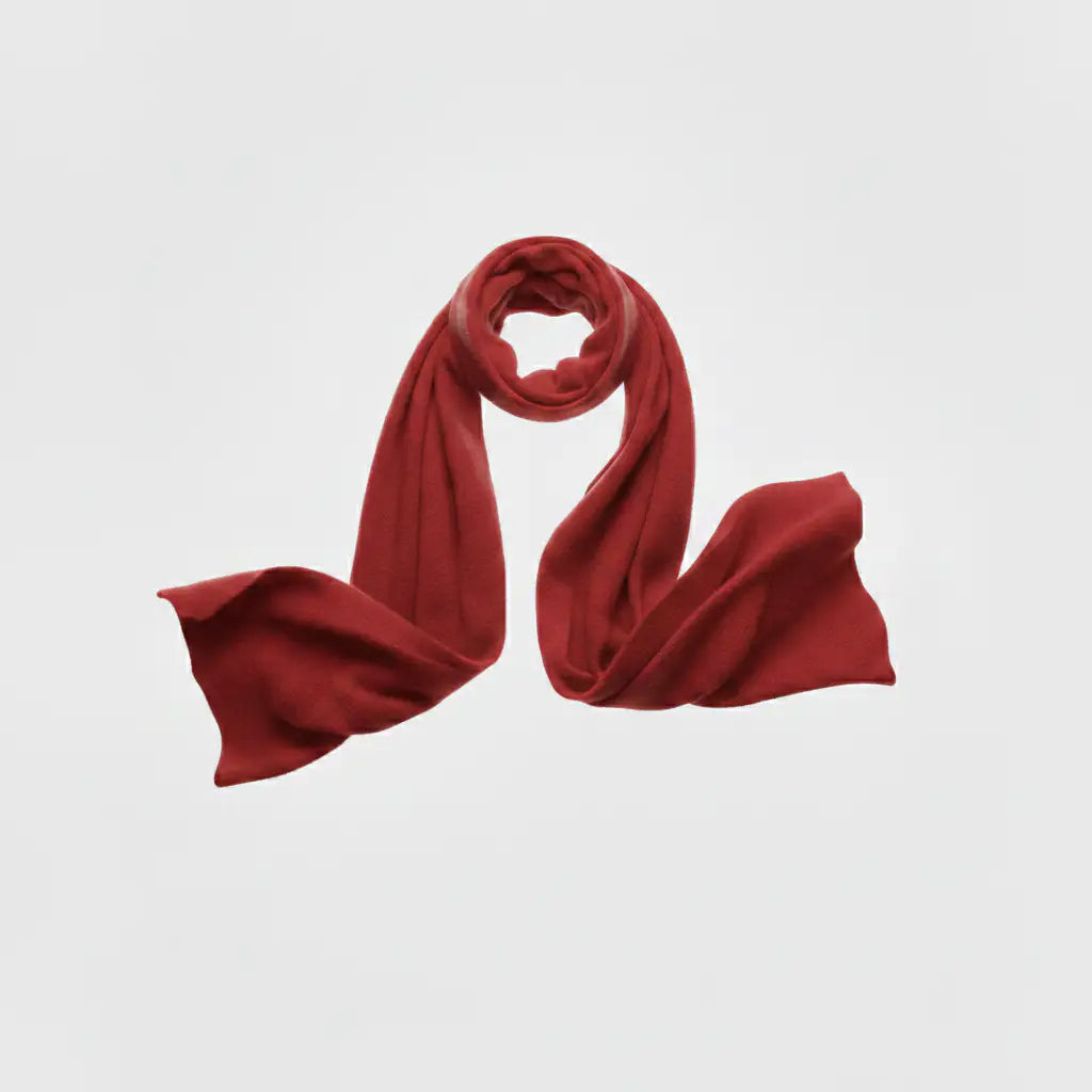 Cashmere Scarf Oriental Red - Matched Drape Ultra White