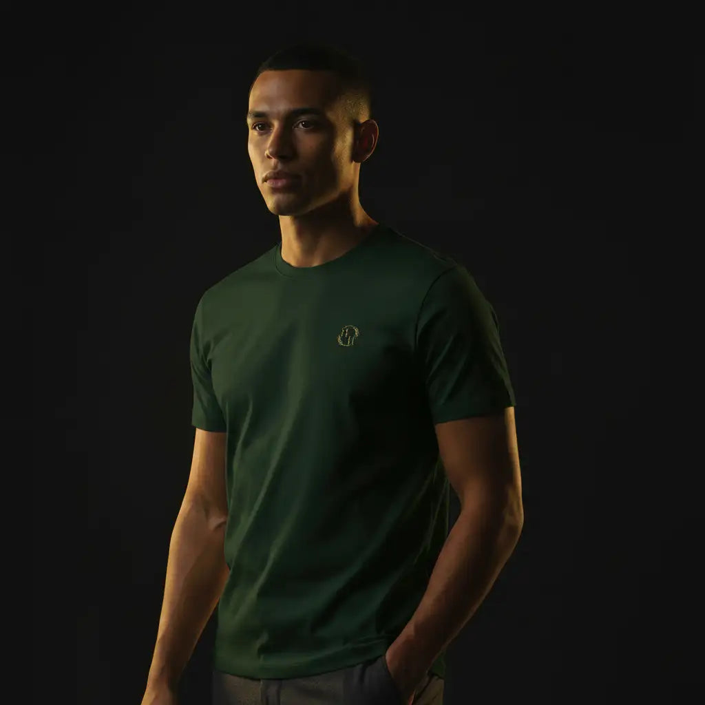 Forest Tee — Editorial Model Color Matched