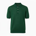 Jacquard Cotton Short Sleeve Polo - Green | Front Hero (no tags)