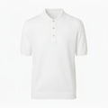 Jacquard Cotton Short Sleeve Polo - White | Front Hero