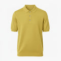 Jacquard Cotton Short Sleeve Polo - Yellow | Side