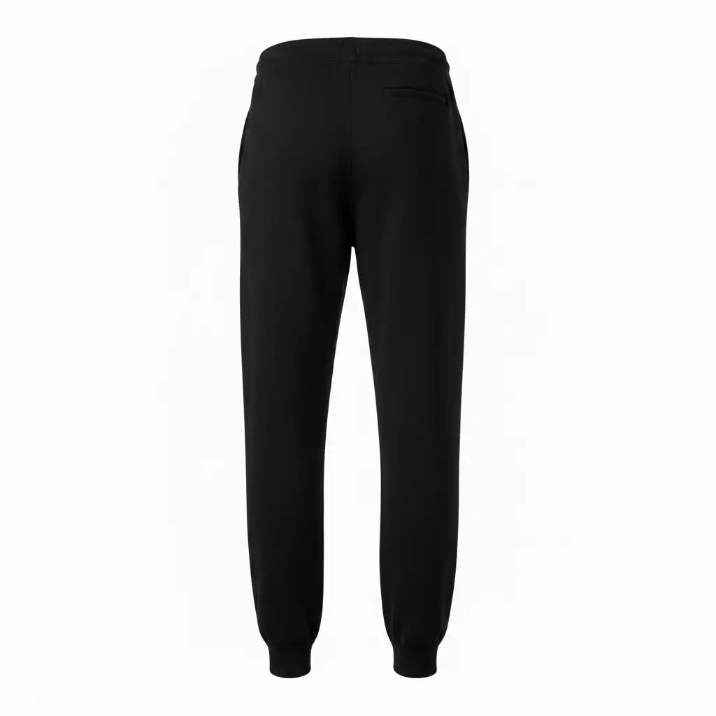 Jacquard Cotton Track Pants Black - Back