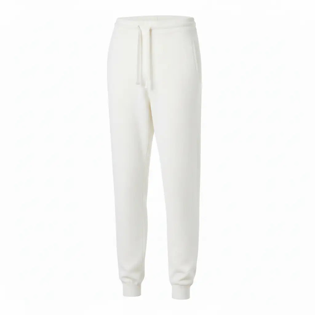 Jacquard Cotton Track Pants White - Side