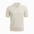 Men's V-Neck Polo Off White — Front