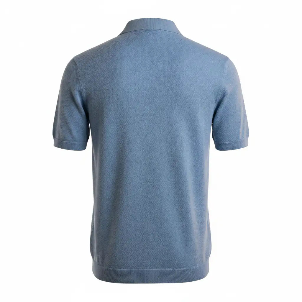 Men's V-Neck Polo Sky Blue — Back